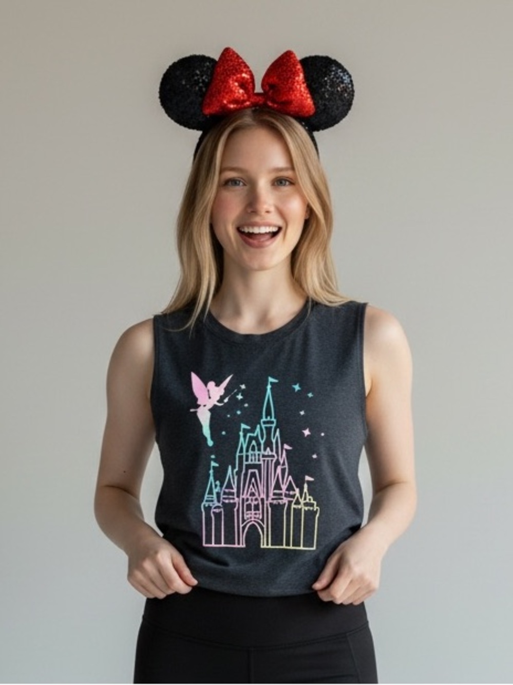Disney Tinker Bell Castle Graphic Sleeveless Tank Top